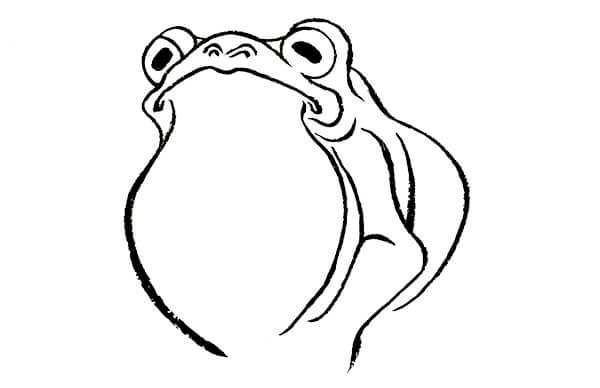 『蛙（かえる）』　和風・浮世絵風イラスト　描き方　Kenji Iwasaki　岩崎健児