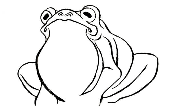 『蛙（かえる）』　和風・浮世絵風イラスト　描き方　Kenji Iwasaki　岩崎健児