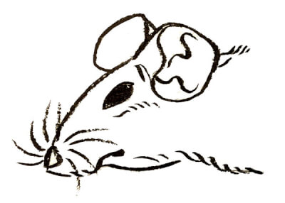『ねずみ』　和風・浮世絵風イラスト　描き方　Kenji Iwasaki　岩崎健児