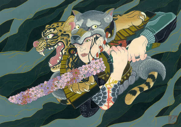 岩崎健児　Kenji Iwasaki　浮世絵　画家　イラストレーター　絵　和風　渋い　伝統　ポップ